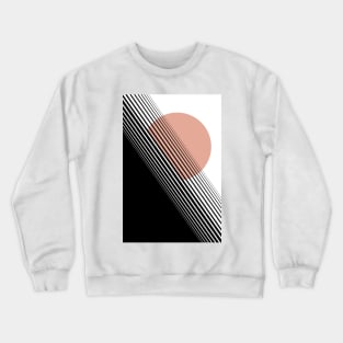 Rising Sun Minimal Japanese Abstract White Black Rose Crewneck Sweatshirt